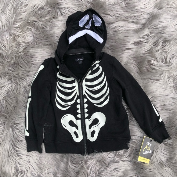 art class Other - NWT Art Class Glow in the Dark Skeleton Hoodie with Spooky Mask, Size XS 4/5